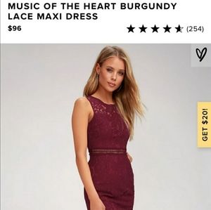 Lulu's Music of the Heart Burgundy Maxi Dress